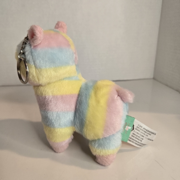 Amuse Alpacasso Alpaca Llama Rainbow Keychain Clip On Plush Stuffed Animal Mini - Picture 2 of 5